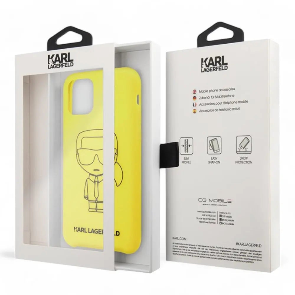 Estuche Karl Lagerfeld Silicone Ikonik Black Outline Yellow Iphone 11 Color Amarillo  Shop name