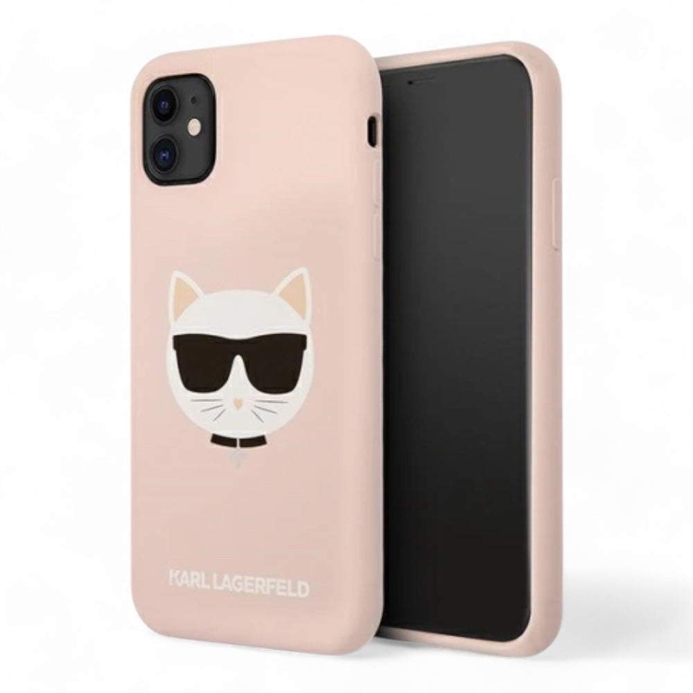 Estuche karl lagerfeld hc silicone choupette head pink iphone 11 color rosado