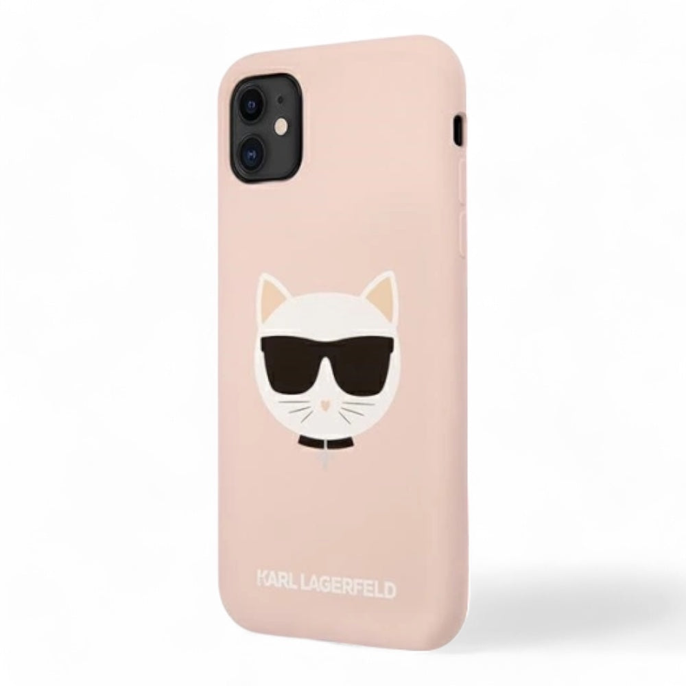 Estuche karl lagerfeld hc silicone choupette head pink iphone 11 color rosado