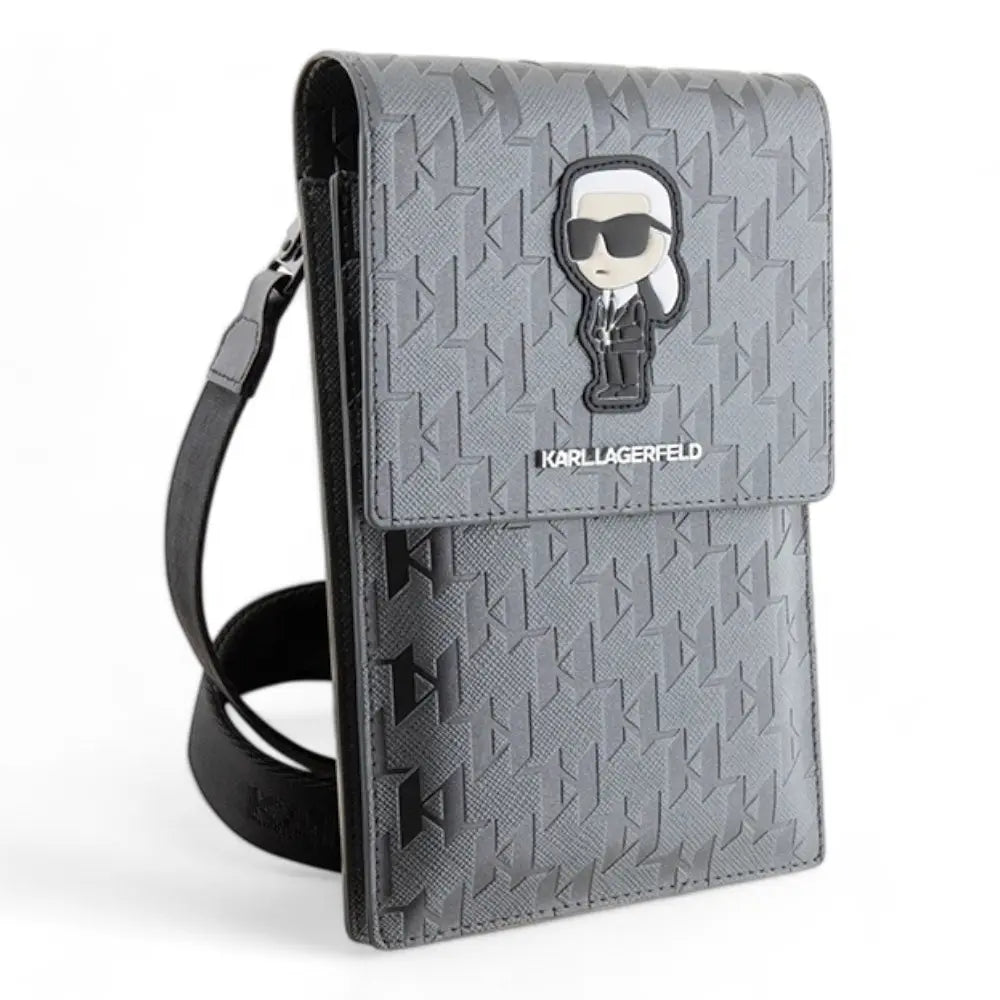 Estuche karl lagerfeld wallet saffiano mono ikonik silver universal color gris  Shop name