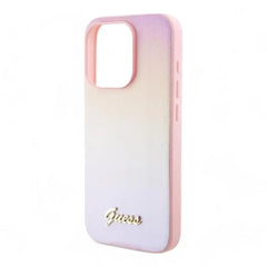 Estuche guess pu saffiano iridescent script iphone 15 pro max color rosado  Shop name