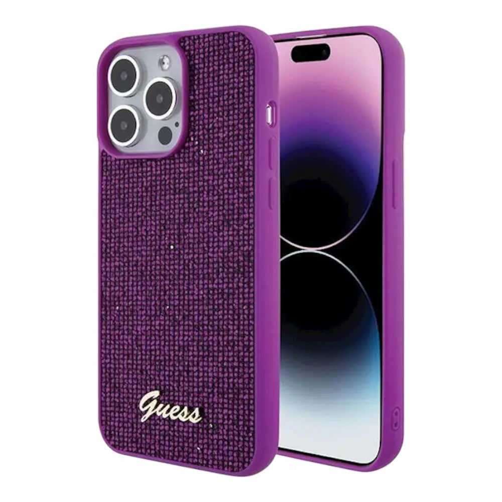 Estuche guess pu disco script metal iphone 15 pro max color fucsia  Shop name