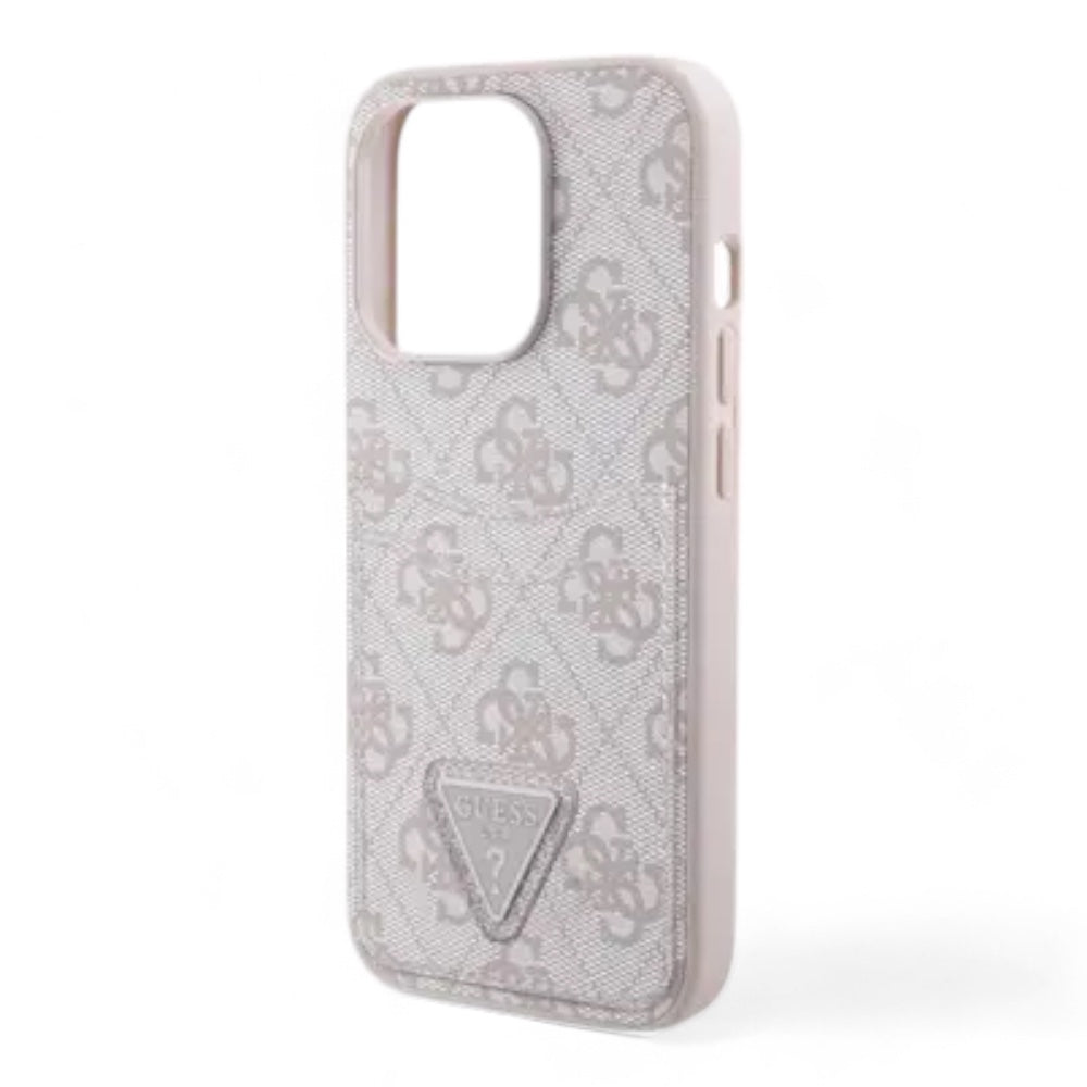 Estuche guess hc 4g double card triange pink iphone 15 pro max color rosado