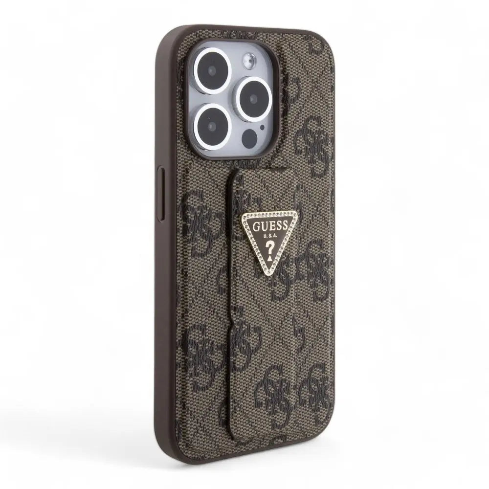 Estuche guess hc gripstand pu 4g triangle strass brown iphone 15 pro max color cafž  Shop name