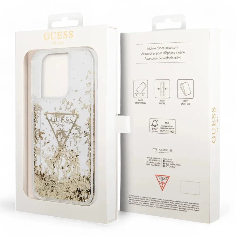 Estuche guess hc liq. glitter triangle transparent iphone 15 pro max color transparente  Shop name