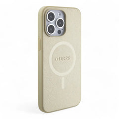 Estuche guess hc pu saffiano magsafe beige iphone 15 pro max color beige  Shop name