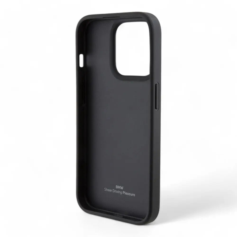 Estuche bmw leather textured&stripe black iphone 15 pro max color negro  Shop name