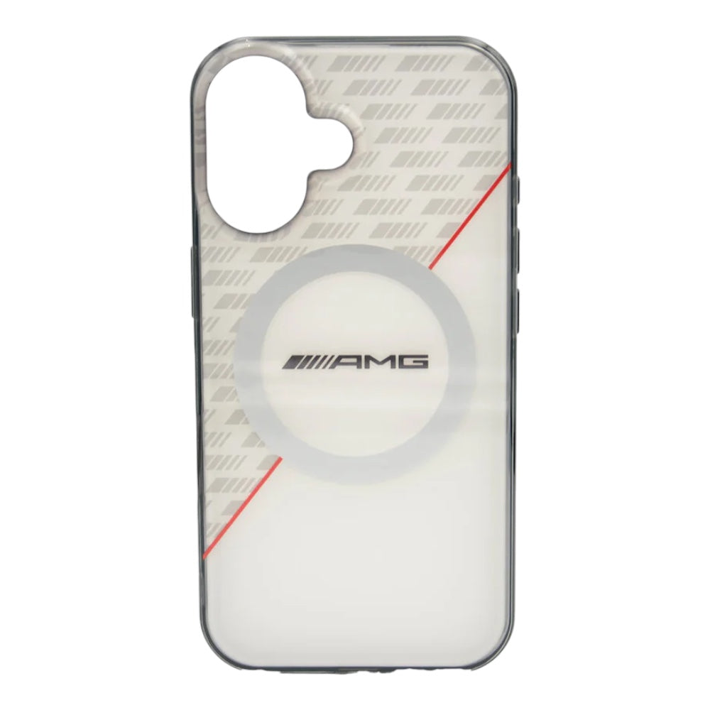 Estuche amg skin iphone 16 amg hc magsafe double layer transp rhombs white/red color blanco  Shop name