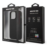 Estuche Amg  Hc Pu Carbon & Leather & Red Stitching Iphone 14 Pro Max Color Negro