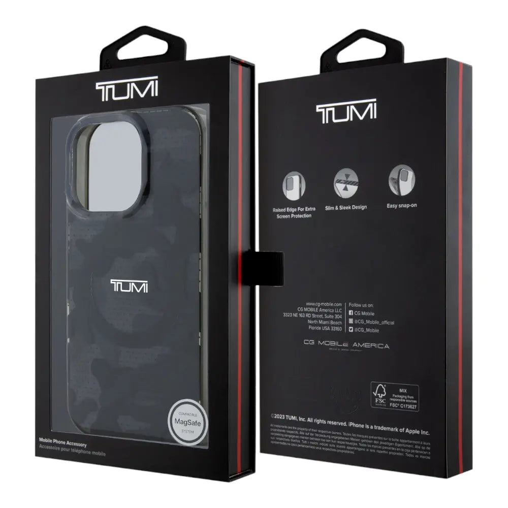 Estuche tumi skin iphone 16 pro tumi hc double layer pc/tpu magsafe camo print color gris  Shop name