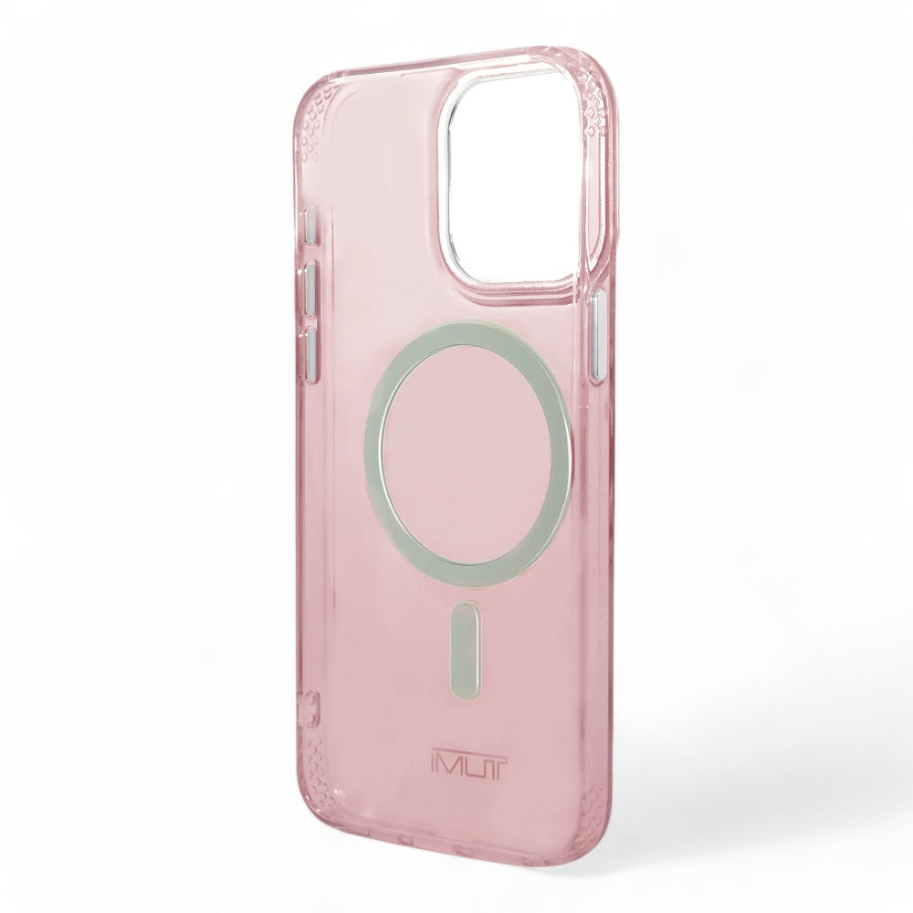 Estuche tumi hc magsafe transparent pink  iphone 15 pro max color rosado