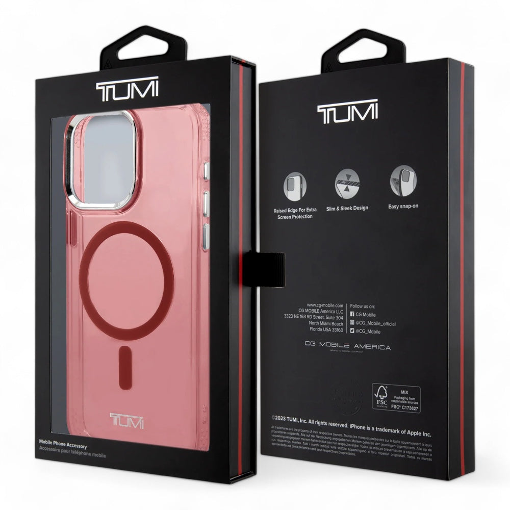 Estuche tumi hc magsafe transparent pink  iphone 15 pro max color rosado