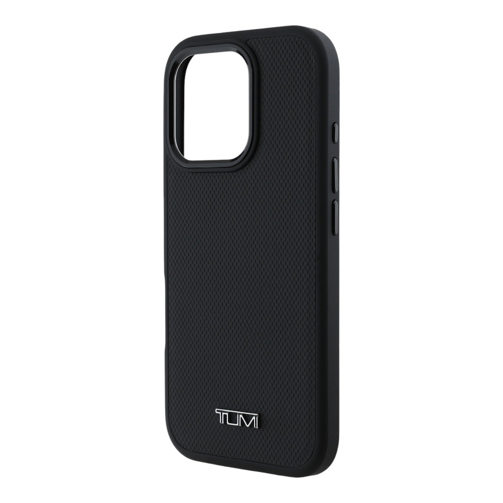 Estuche tumi skin iphone 16 pro max tumi hc magsafe leather balistic pattern black color negro