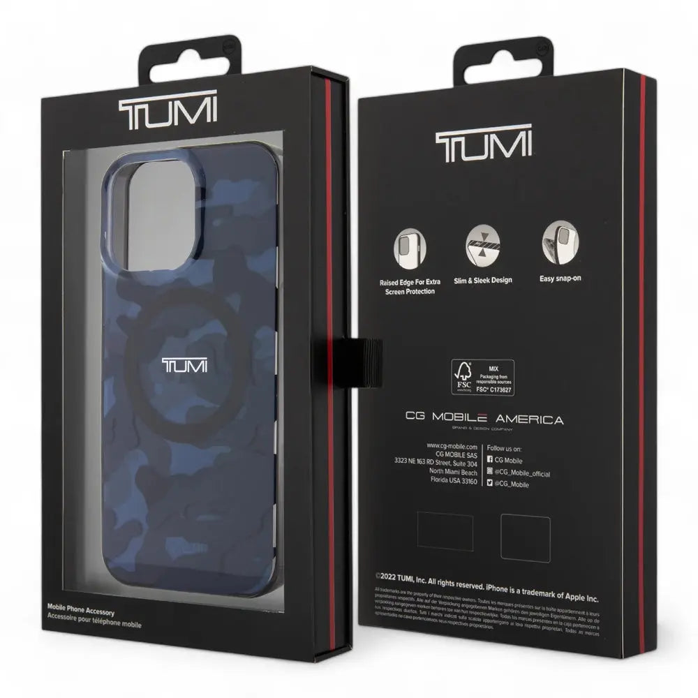 Estuche tumi hc double layer pc/tpu magsafe camo print iphone 15 pro max color azul  Shop name