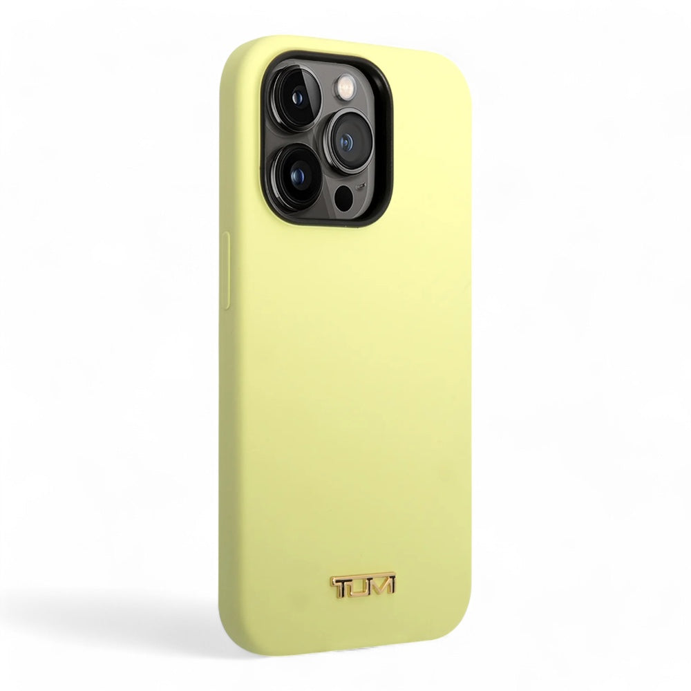 Estuche tumi hc women liquid silicone sage iphone 14 pro max color amarillo