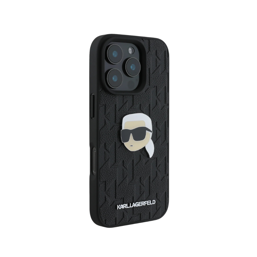 Karl Lagerfeld hc pu monogram k&c heads pin black  iphone 16 pro max