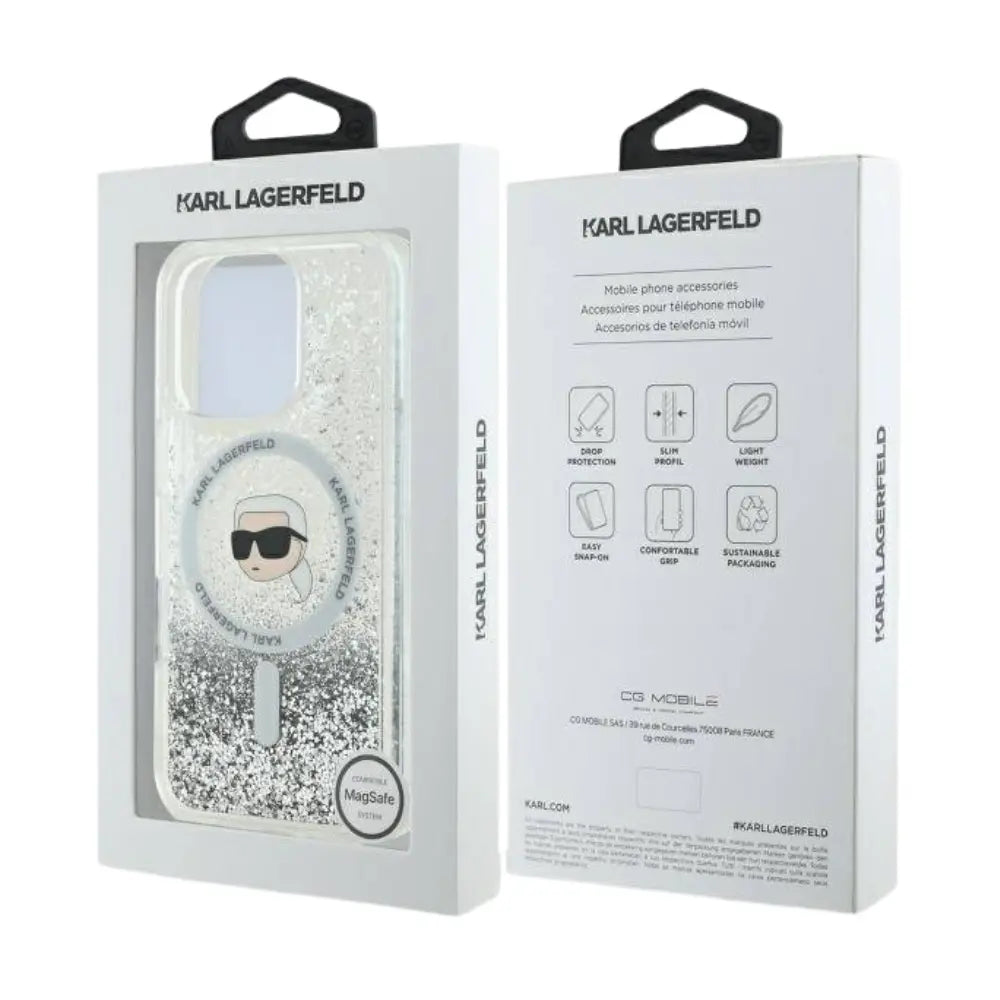 Karl Lagerfeld hc magsafe liq. glitter k. head transparent  iphone 16 pro max  Shop name