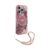 Guess hc magsafe iml flowers with pearl strap pink iphone 16 pro  Shop name