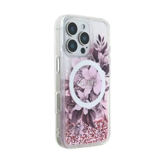 Guess hc magsafe liq. glitter flower pink iphone 16 pro  Shop name