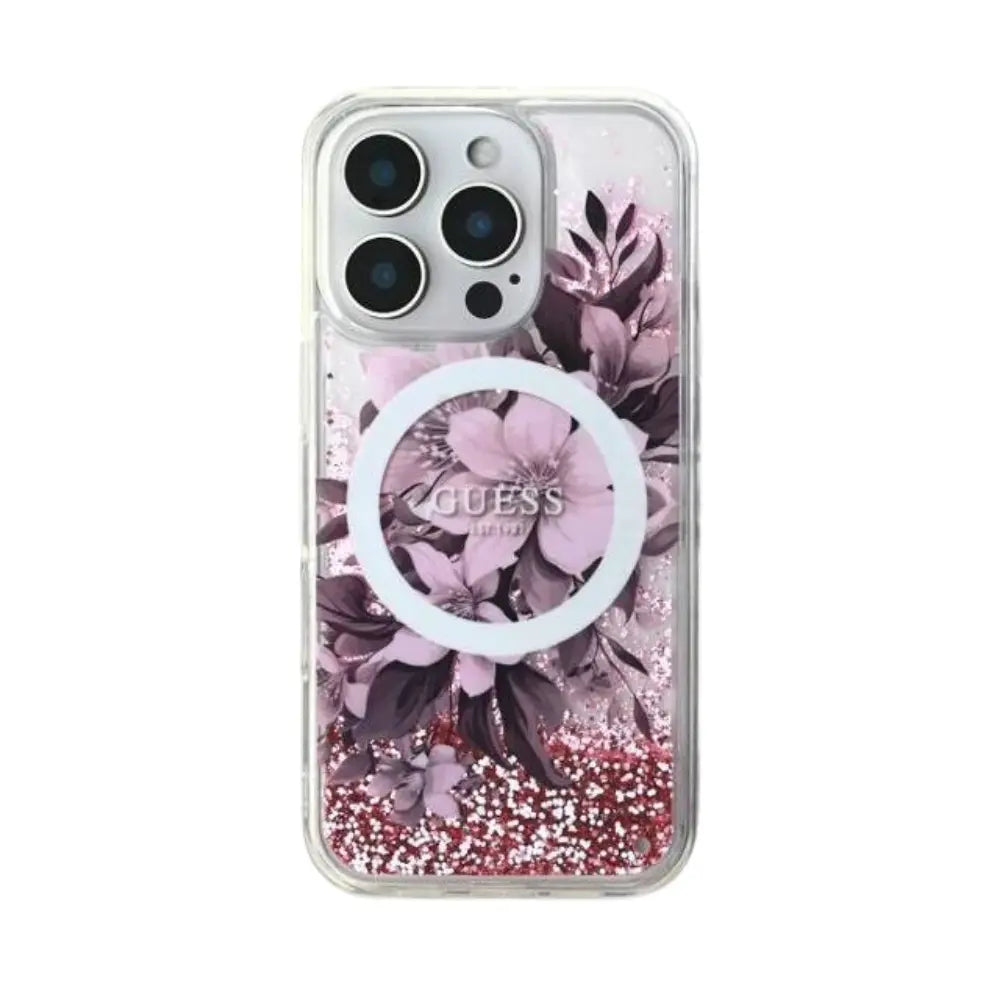 Guess hc magsafe liq. glitter flower pink iphone 16 pro  Shop name