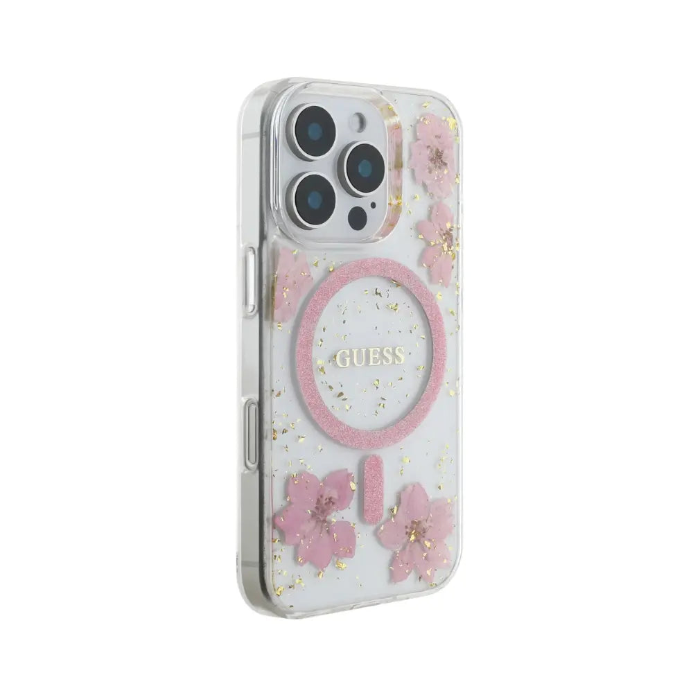 Guess hc magsafe resin flowers pink iphone 16 pro  Shop name