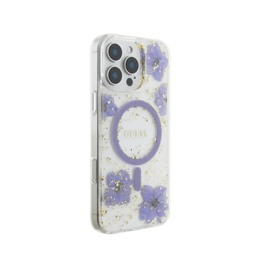 Guess hc magsafe resin flowers purple iphone 16 pro  Shop name