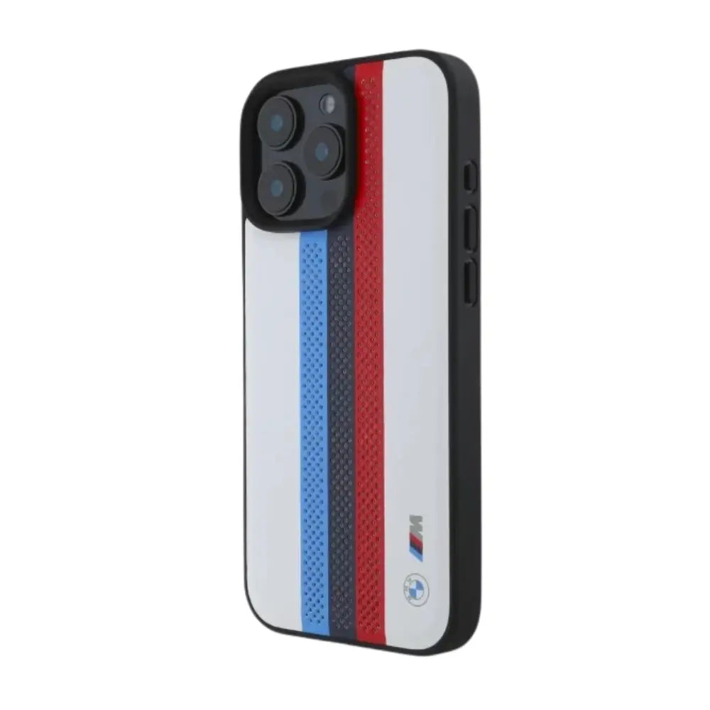 BMW hc m magsafe pu perf. tricolor printed stripes white iphone 16 pro max  Shop name