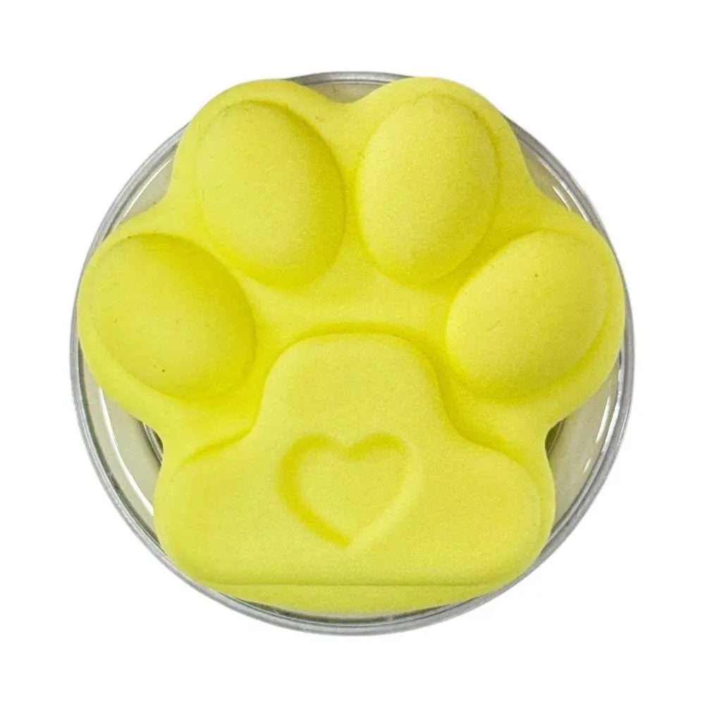 Gadget Pop Grip Magsafe Circular Huella Amarilla with vibrant paw design.