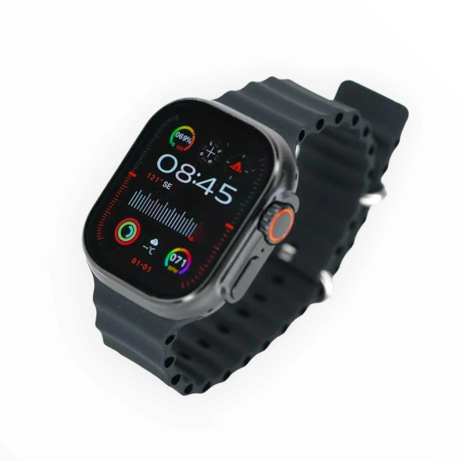 Gadget generico smart watch ultra 2 v9 con pulsera negro, reloj inteligente versátil y duradero.