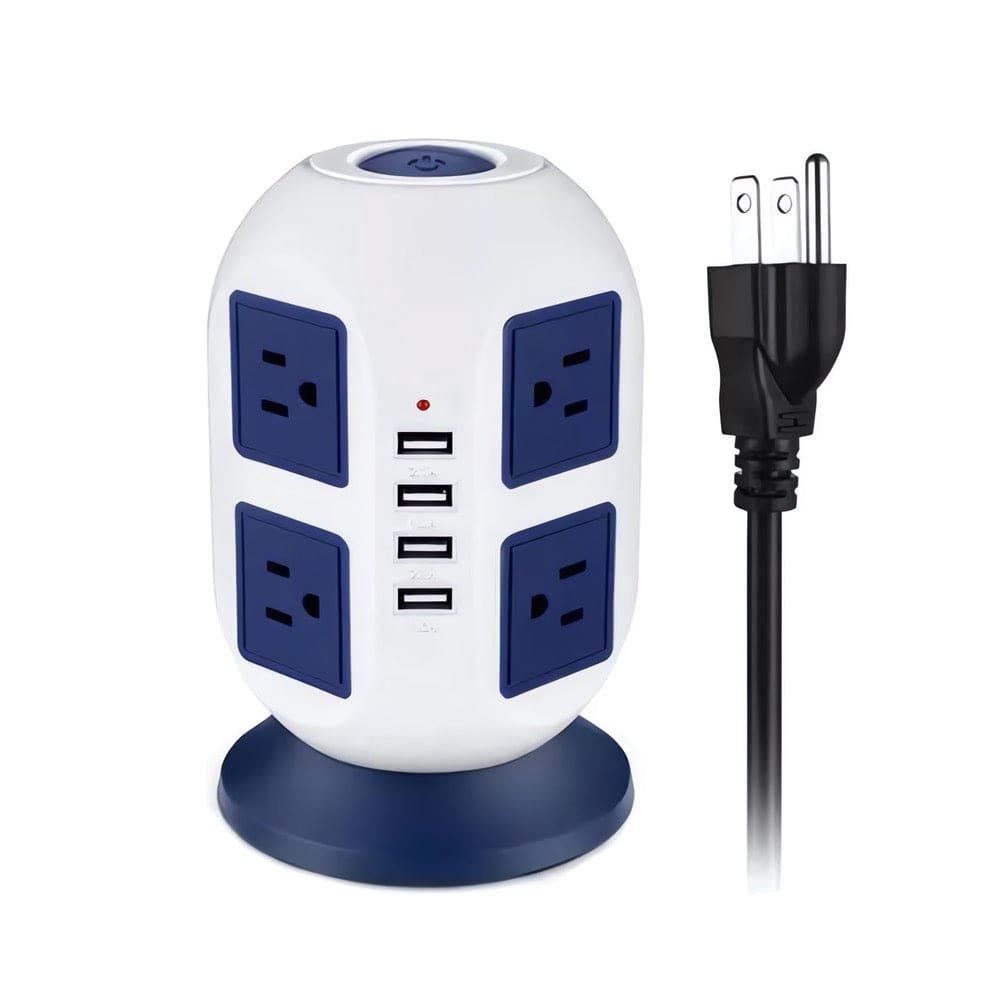 Otro Generico Multi Socket 4 Conectores Blanco / Azul - MUNDO ACCESORIOS (B2C)