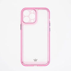 Estuche transparente rosa para iPhone 13 Pro Max de Apple, diseño elegante y protector.