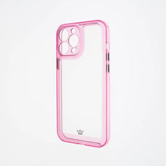 estuche transparente el rey marco de apple iphone 13 pro max color rosado / transparente  Shop name