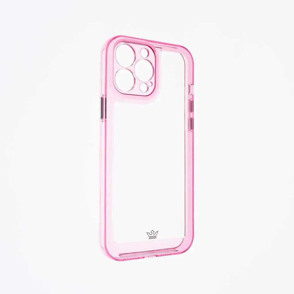 estuche transparente el rey marco de apple iphone 13 pro max color rosado / transparente  Shop name