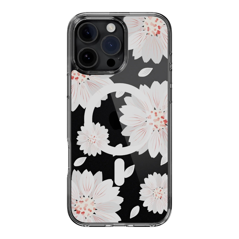 Estuche switcheasy skin iphone 16 pro style m pattern shockproof case for 2024 iphone 3 lenses White Flower color multicolor