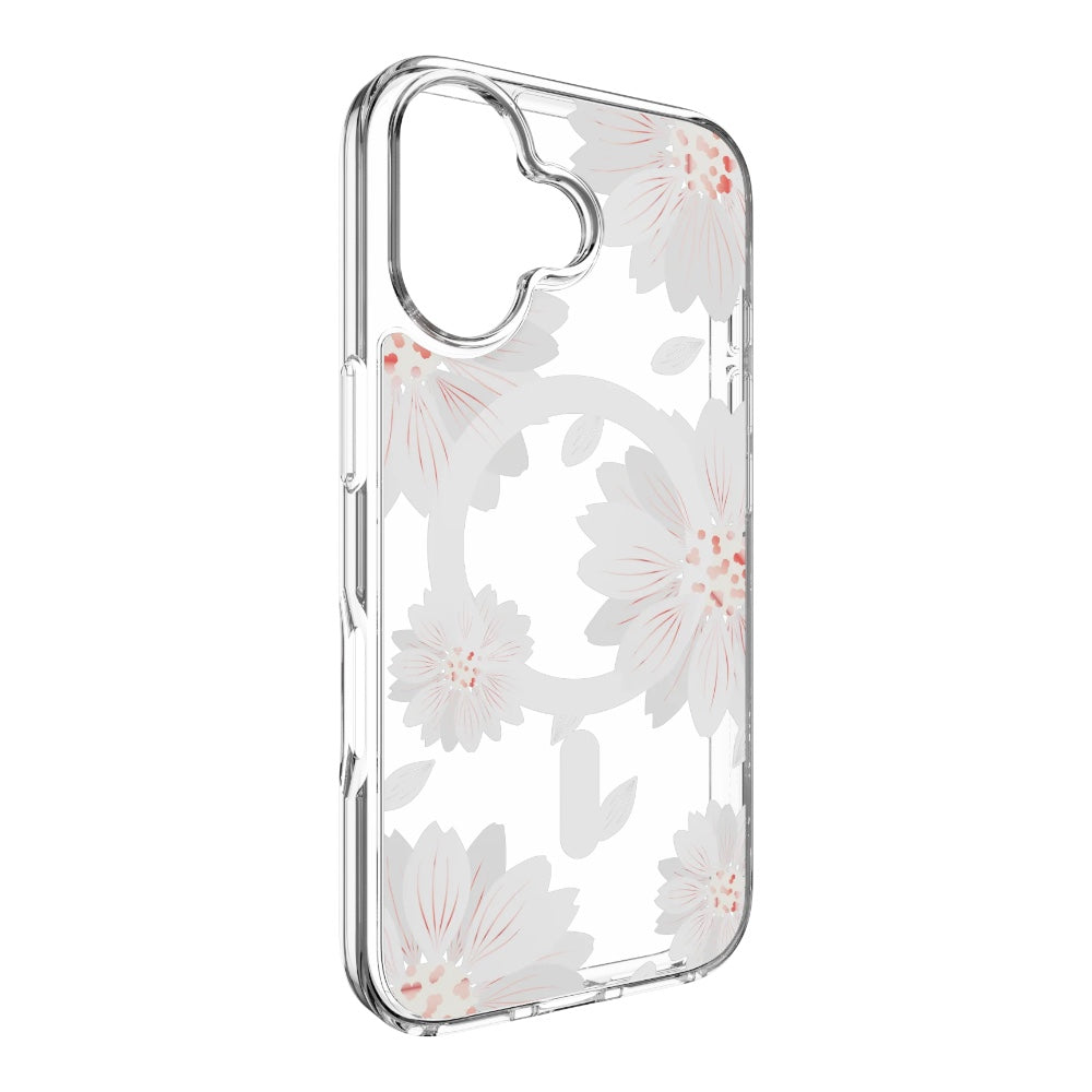 Estuche switcheasy skin iphone 16 style m pattern shockproof case for 2024 iphone 2 lenses White Flower color multicolor