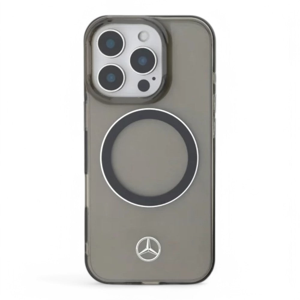 Mercedes-Benz mb hc magsafe transparent pc/tpu silver ring black iphone 16 pro