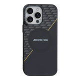 Estuche amg skin iphone 16 pro max amg hc magsafe double layer transparent rhombs black/yellow color negro  Shop name