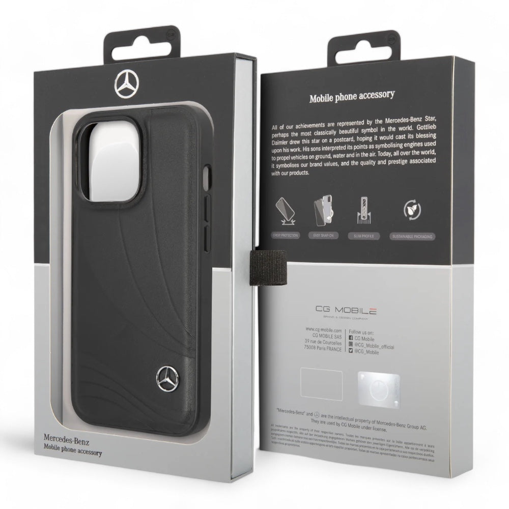 Estuche mercedes-benz hard case iphone 14 - leather black case new wave iii color negro - MUNDO ACCESORIOS (B2C)