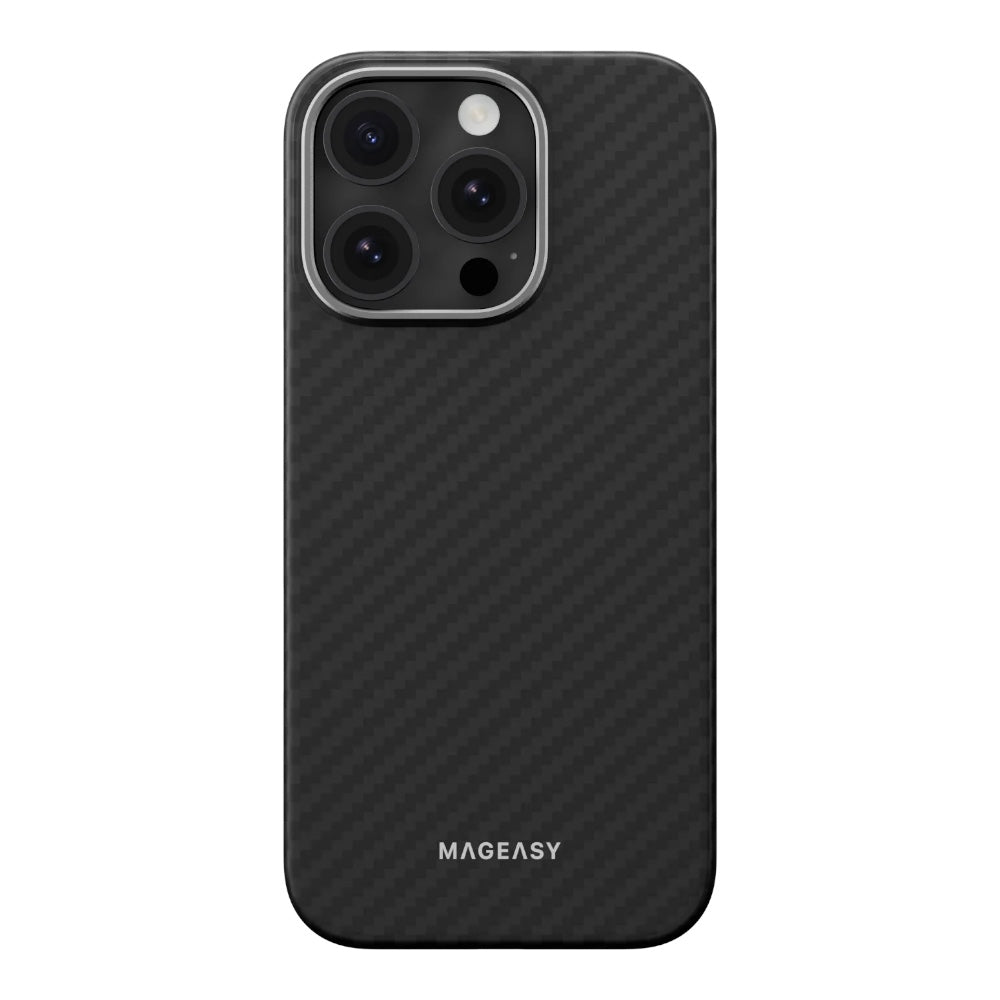 Estuche mageasy skin iphone 16 pro kev m armaid fiber protective case for 2024 iphone 3 lenses 1500d black  color negro