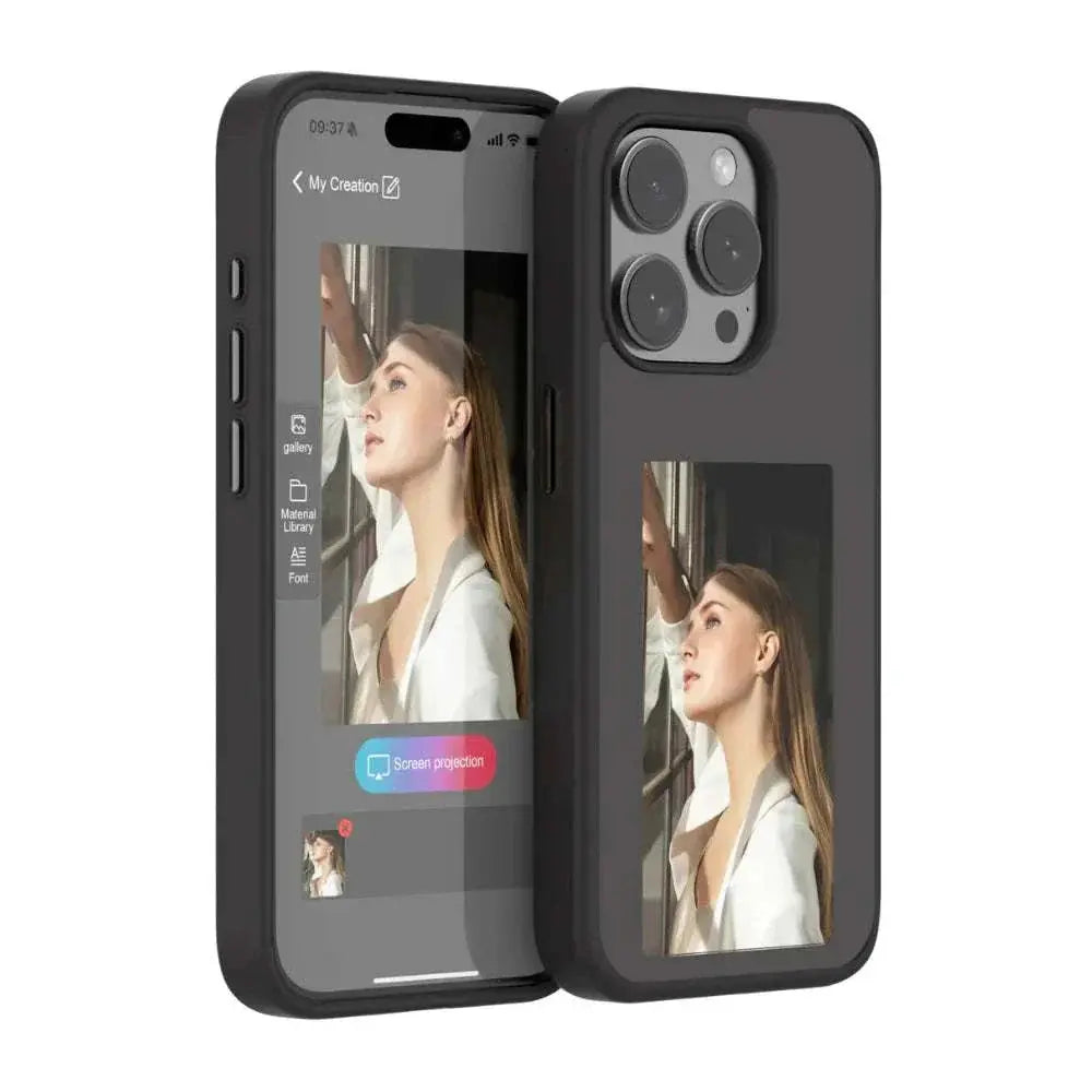 Estuche personalizado DIY Ink Case negro para iPhone 13 Pro Max, diseño personalizable y protección duradera.