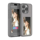 Estuche personalizable gris para iPhone 16 Pro Max, diseño DIY Ink Case.