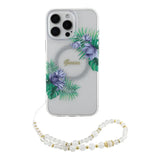 Guess hc magsafe iml flower wreath glitter w/ pearl strap white iphone 16 pro max  Shop name