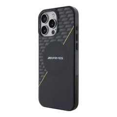 Estuche amg skin iphone 16 pro max amg hc magsafe double layer transparent rhombs black/yellow color negro  Shop name