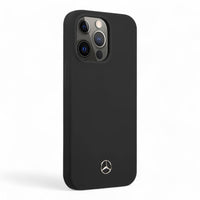 Estuche mercedes-benz silicon iphone 14 pro max - silicone black case with microfiber lining color negro - MUNDO ACCESORIOS (B2C)