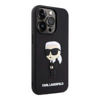 Estuche karl lagerfeld hard case iphone 15 pro - rubber black hard case 3d ikonik nft color negro - MUNDO ACCESORIOS (B2C)