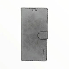 Estuche cartera folio gris para Samsung A01 con porta tarjeta.