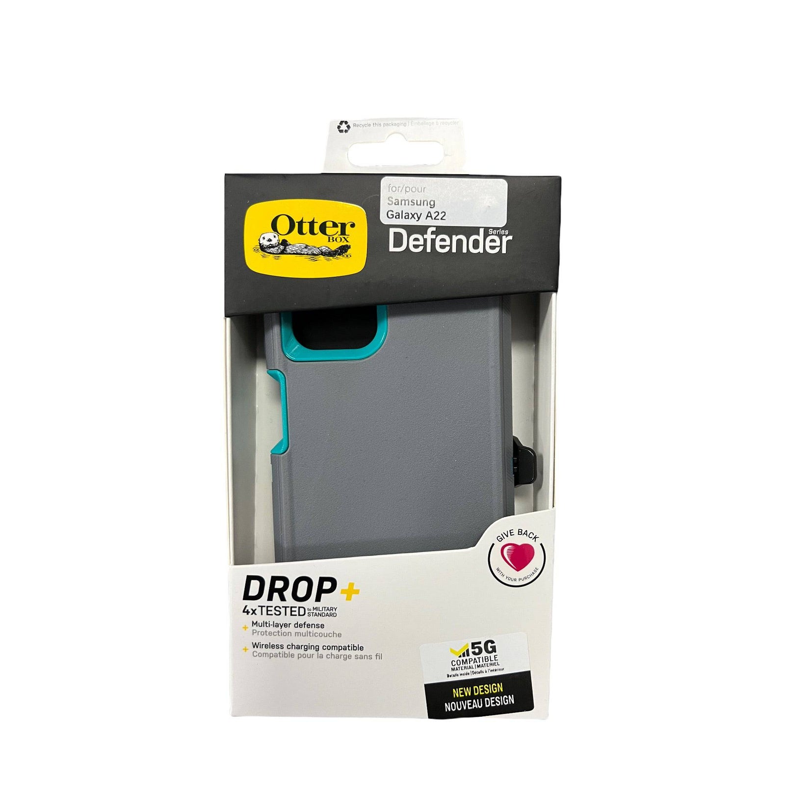 Estuches Proteccion Otterbox Defender Samsung A22 Color Gris / Turquesa - MUNDO ACCESORIOS (B2C)