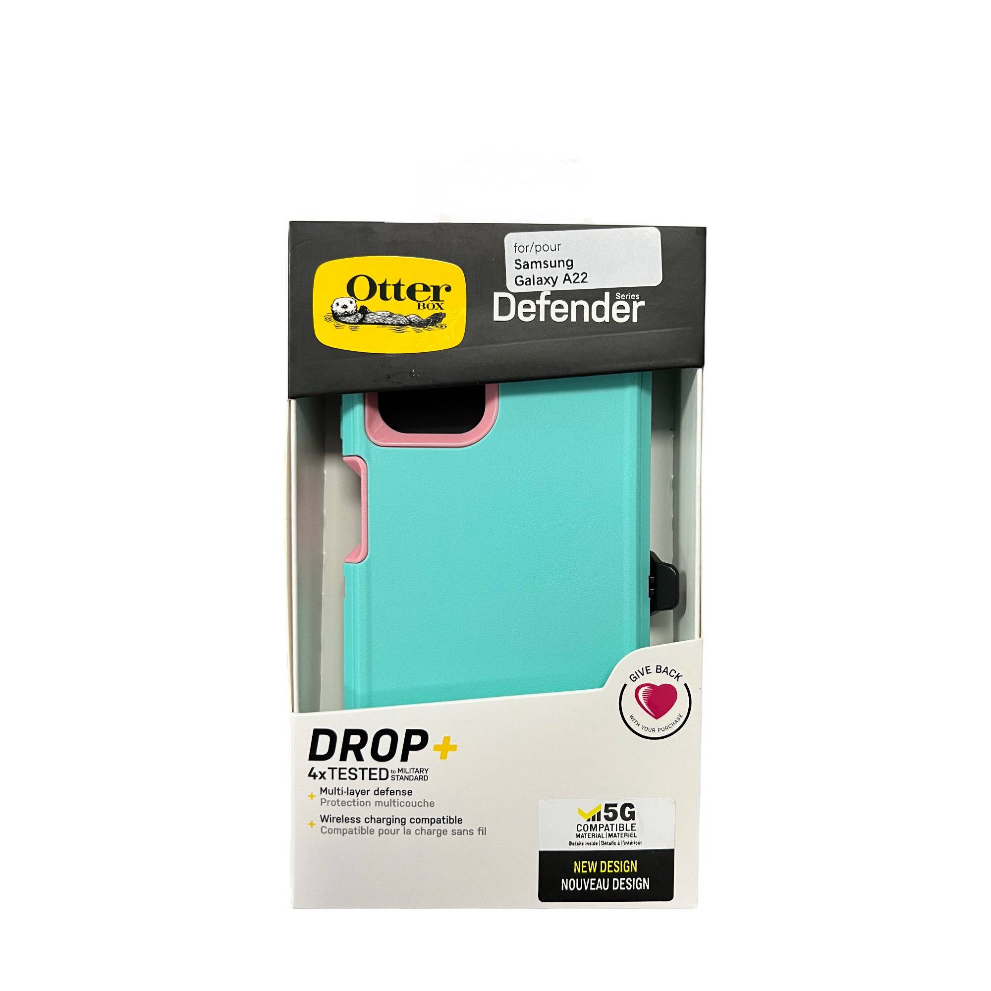 Estuches Proteccion Otterbox Defender Samsung A22 Color Turquesa / Rosado - MUNDO ACCESORIOS (B2C)