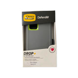 Estuche de protección OtterBox Defender Samsung A73 en gris y verde, resistente a caídas y golpes.