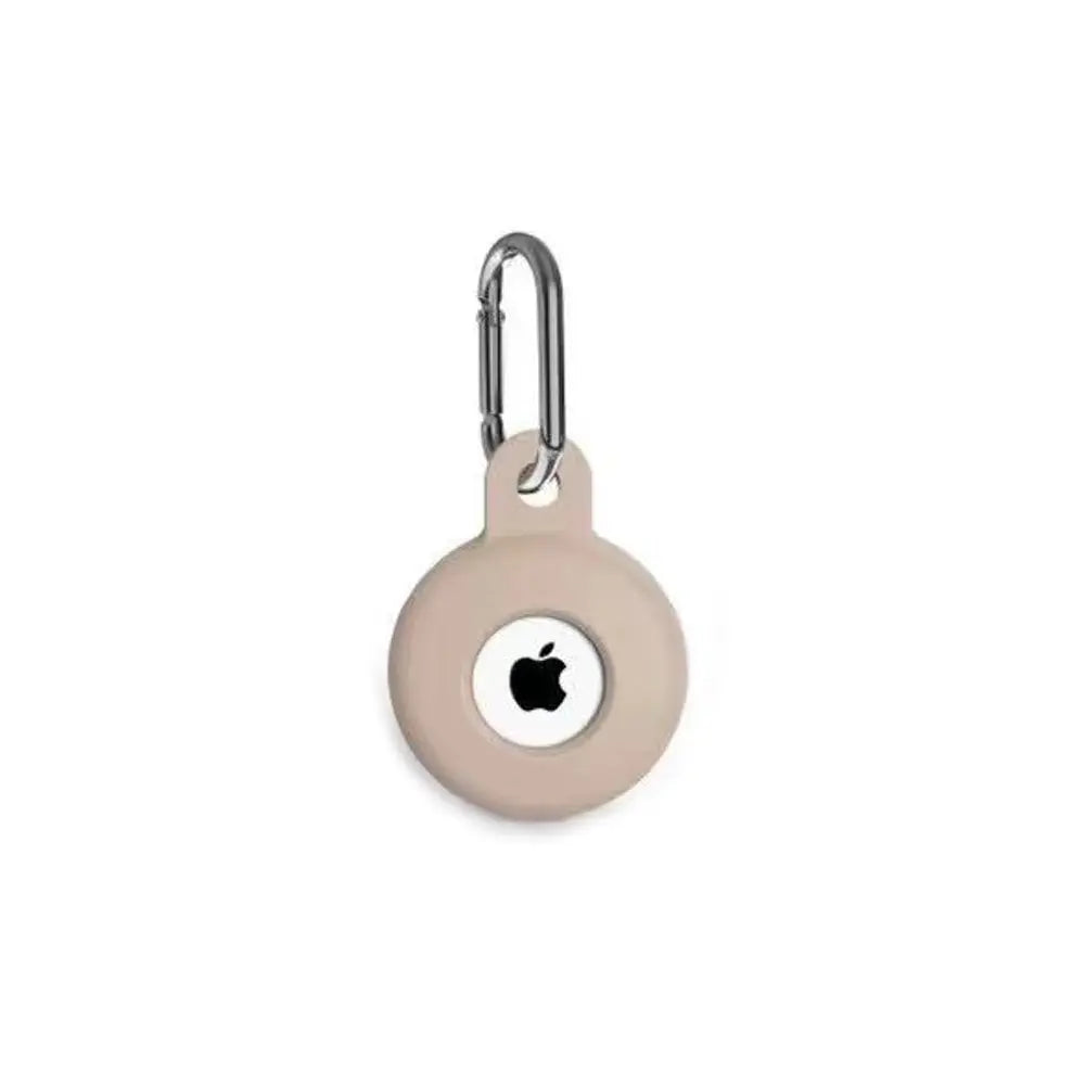 Estuche de silicona rosa para Airtags de Apple, diseño elegante y protector.